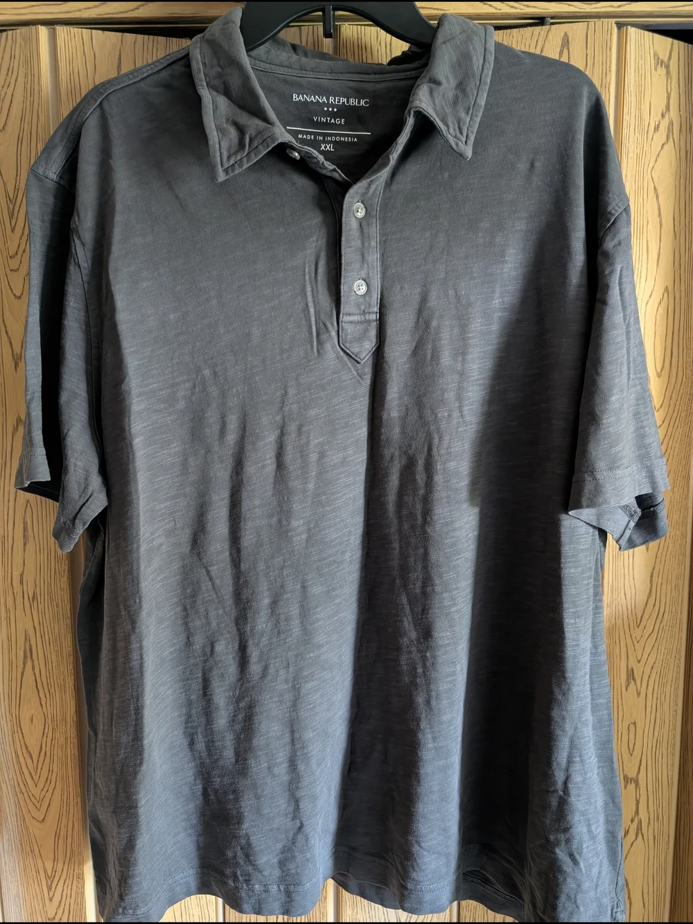 NWT Men's Banana Republic Vintage Dark Gray Short-Sleeve Polo Size XXLarge